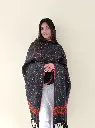 Pure Wool Black Kullu Pattern Stole