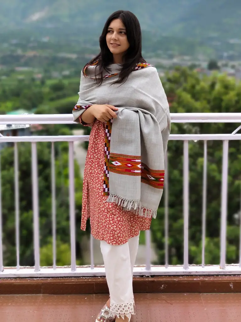 Grey Handwoven Kullu Shawl