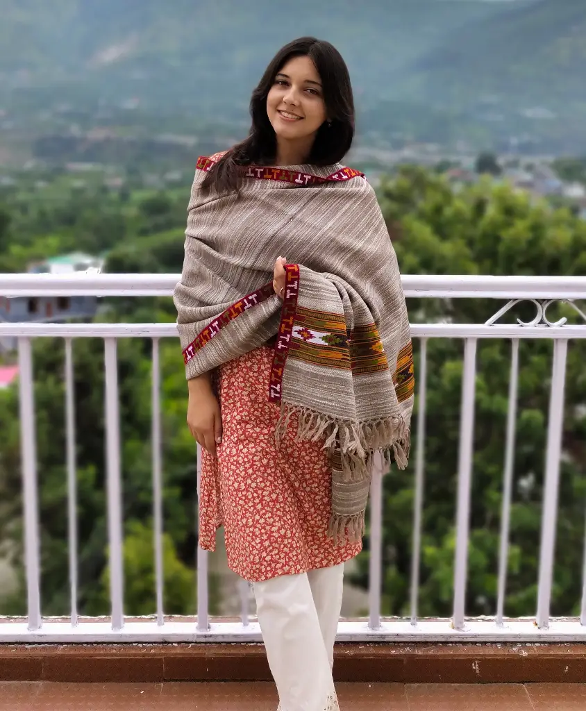 Handwoven Rustic Grey Shawl