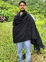 Kullu Pure Wool Black Mens Shawl