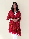 Red Kullu Design Woolen Stole