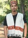 Single Patti White Himachali Woolen Muffler
