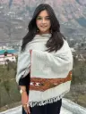 Light Grey Chasham Kullu Handloom Wool Stole