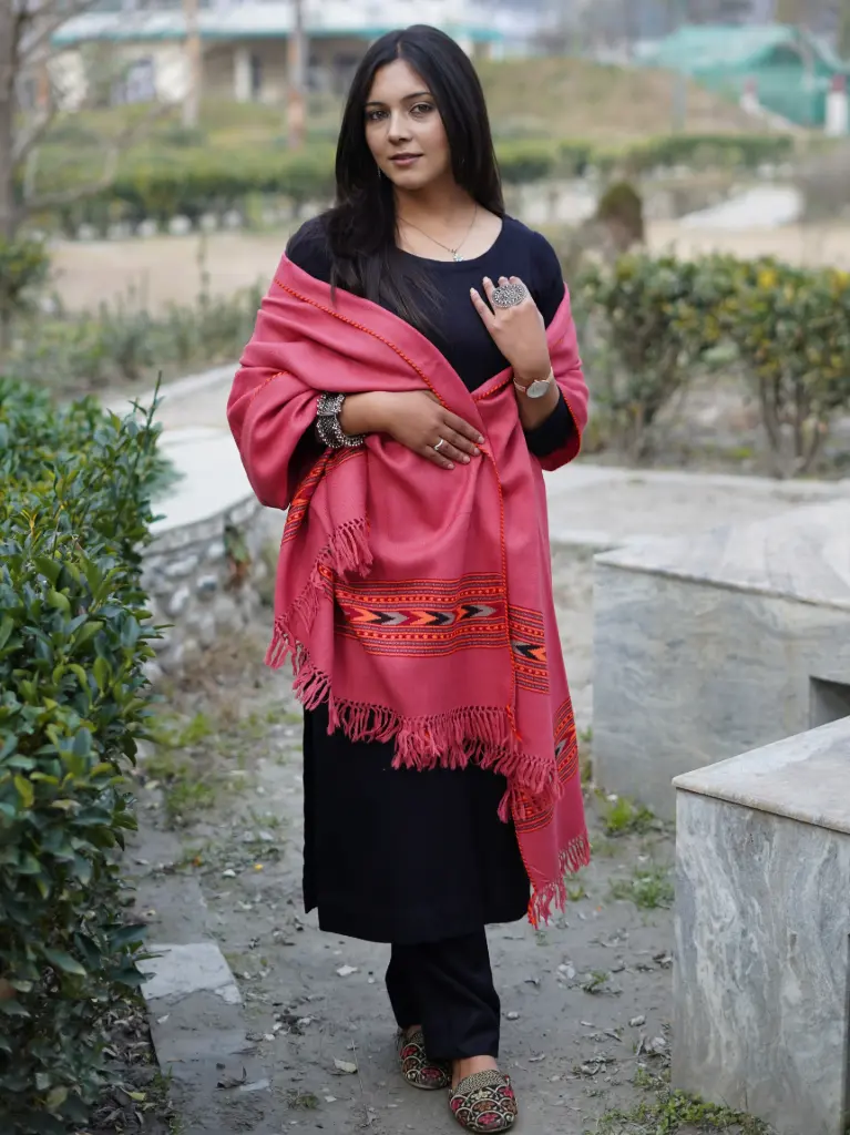 Pink Kingri Handmade Pure Wool Shawl