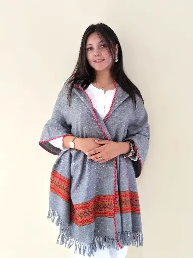 [STGPL1MSB] Grey Himachali Woolen Stole