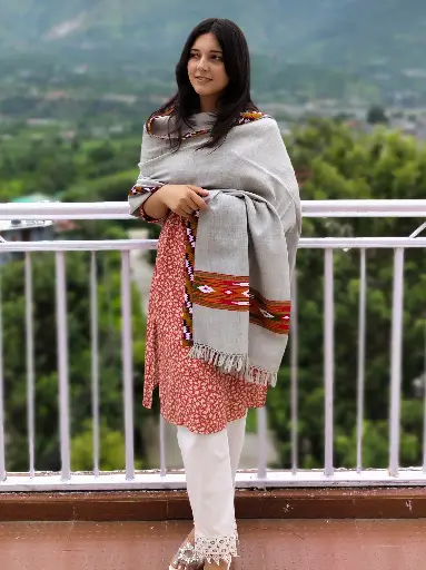 Grey Handwoven Kullu Shawl