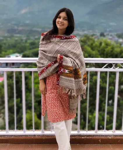 Handwoven Rustic Grey Shawl