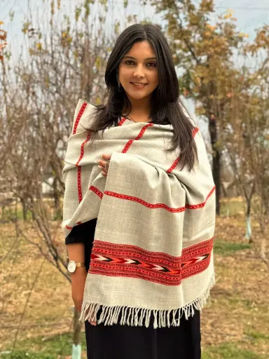 11 Dori LIght Grey Handmade Woolen Stole