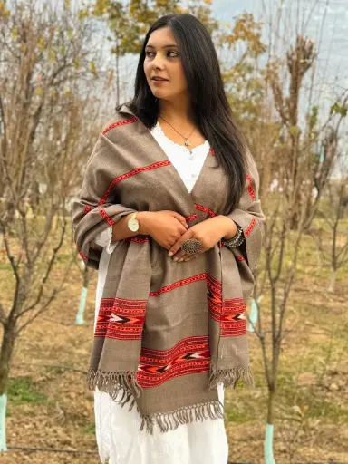 11 Dori Brown Pure Wool Stole