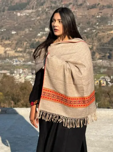 SIngle Patti Beige Stole